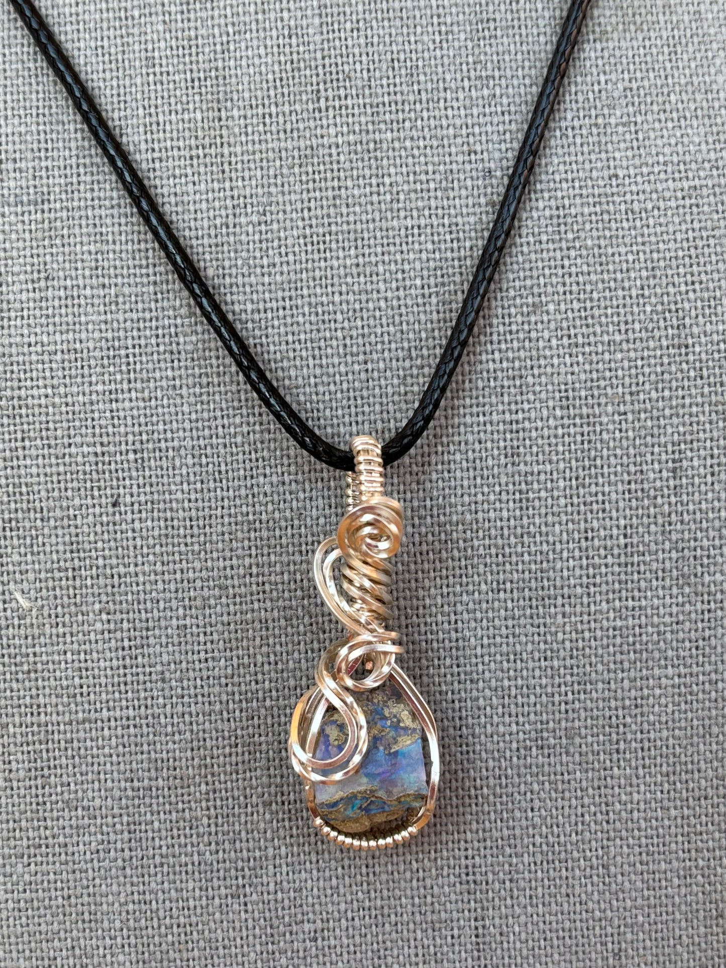 Dainty Silver Ethiopian Opal Necklace