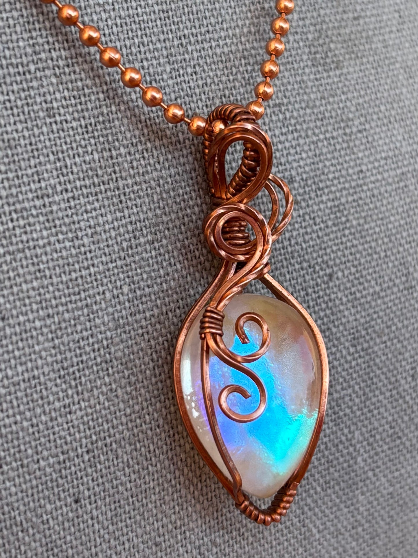 Copper Moonstone Doublet Necklace
