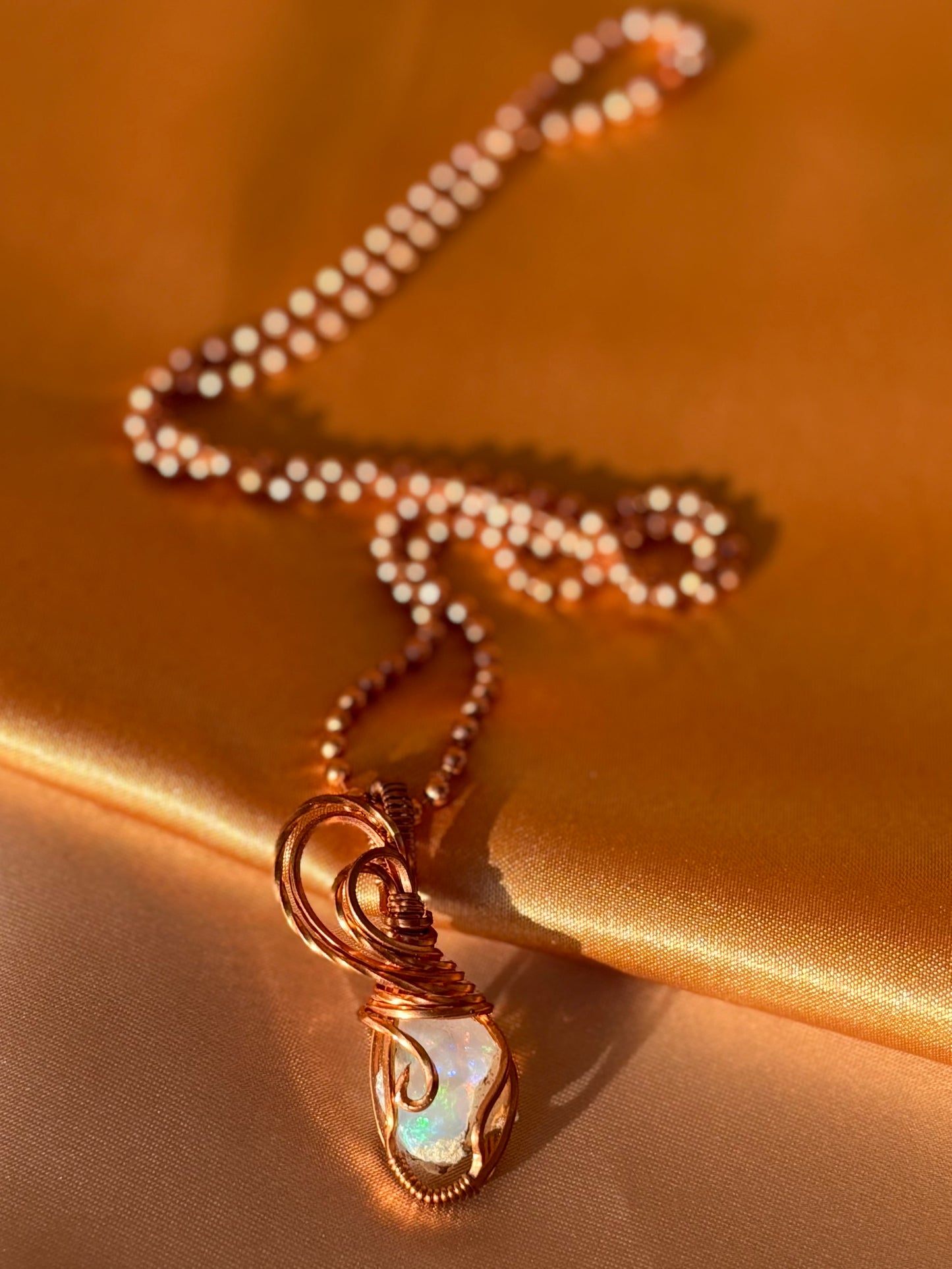 Dainty Copper Opal Necklace