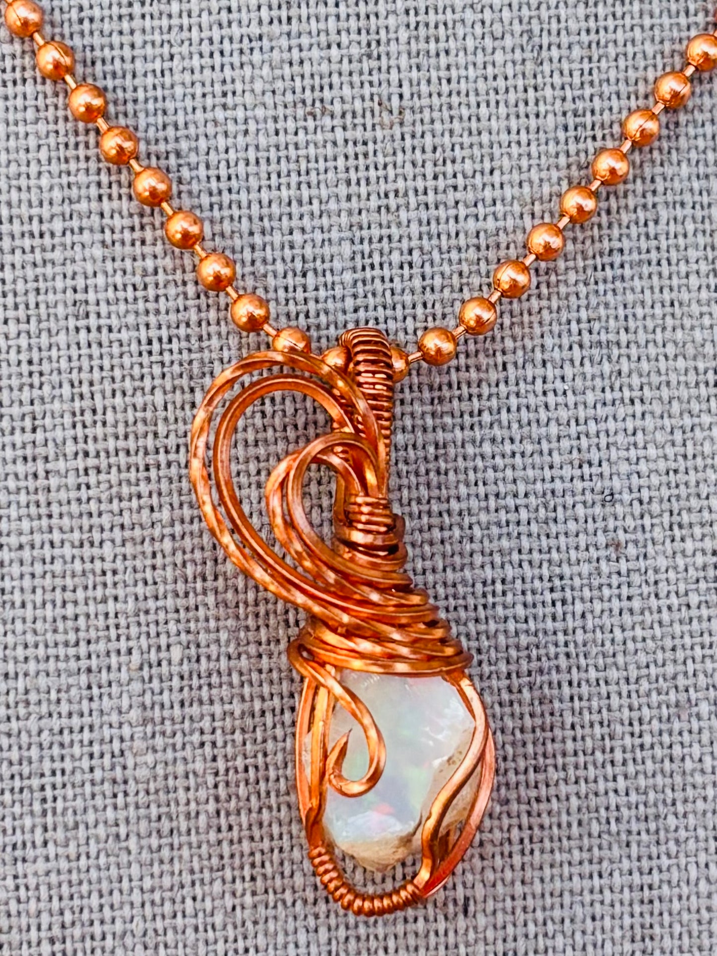 Dainty Copper Opal Necklace