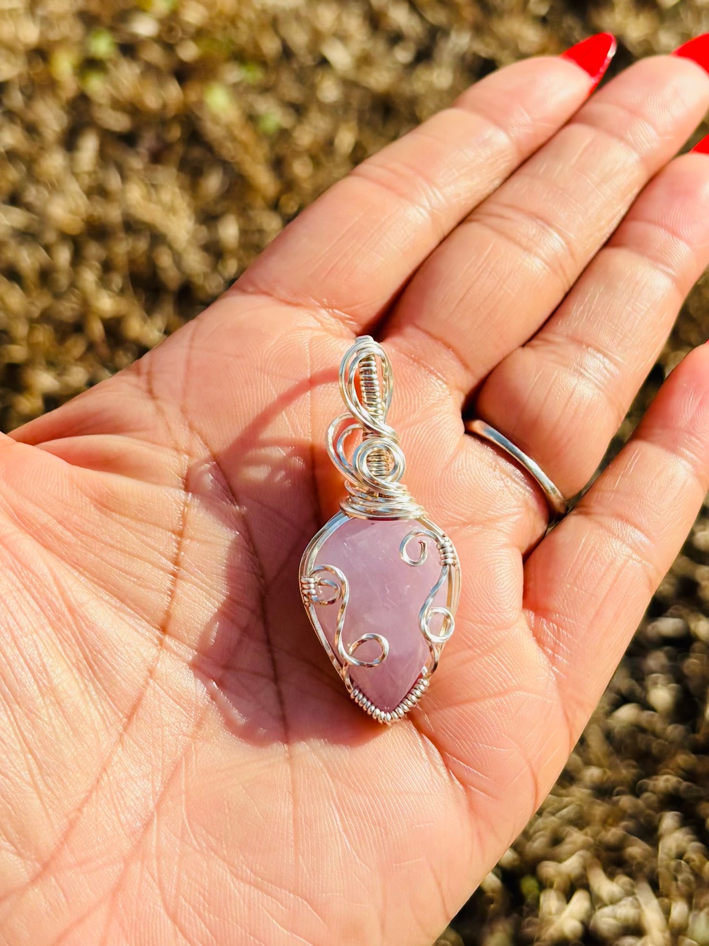 Silver Kunzite Necklace