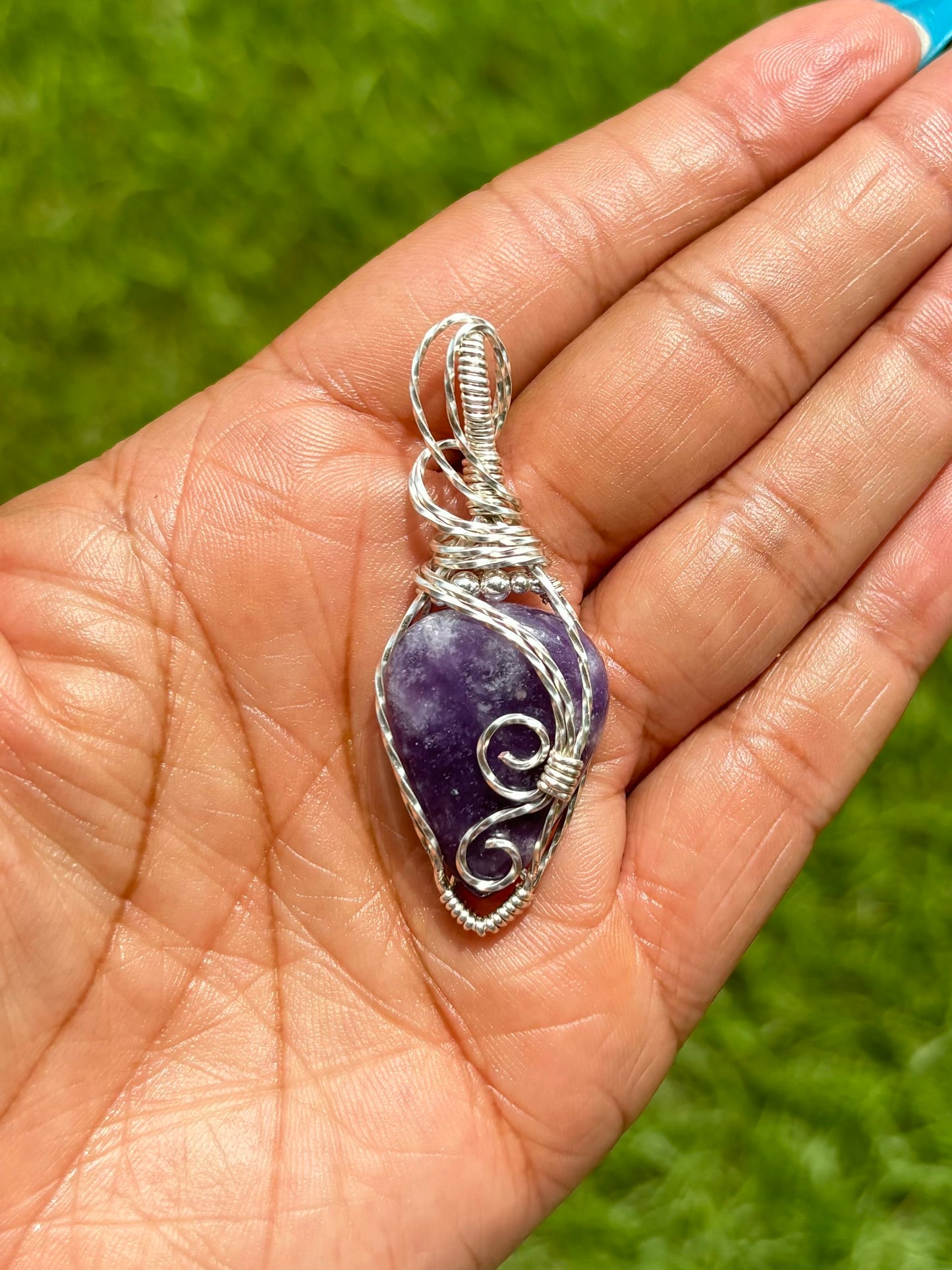 Silver Lepidolite Necklace