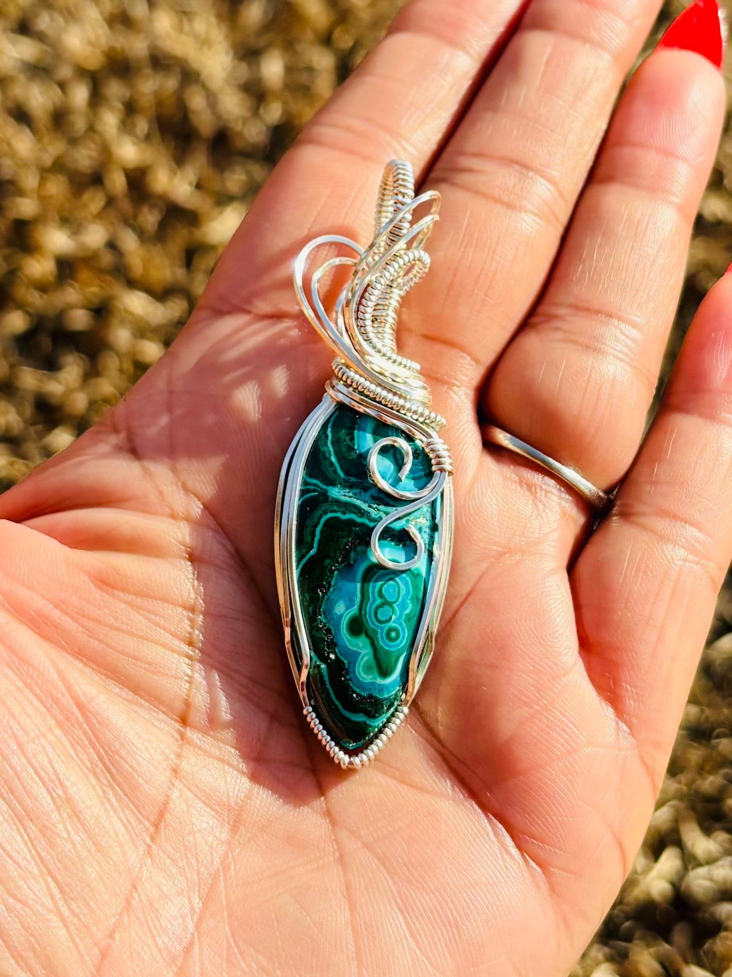 Silver Malacholla Necklace