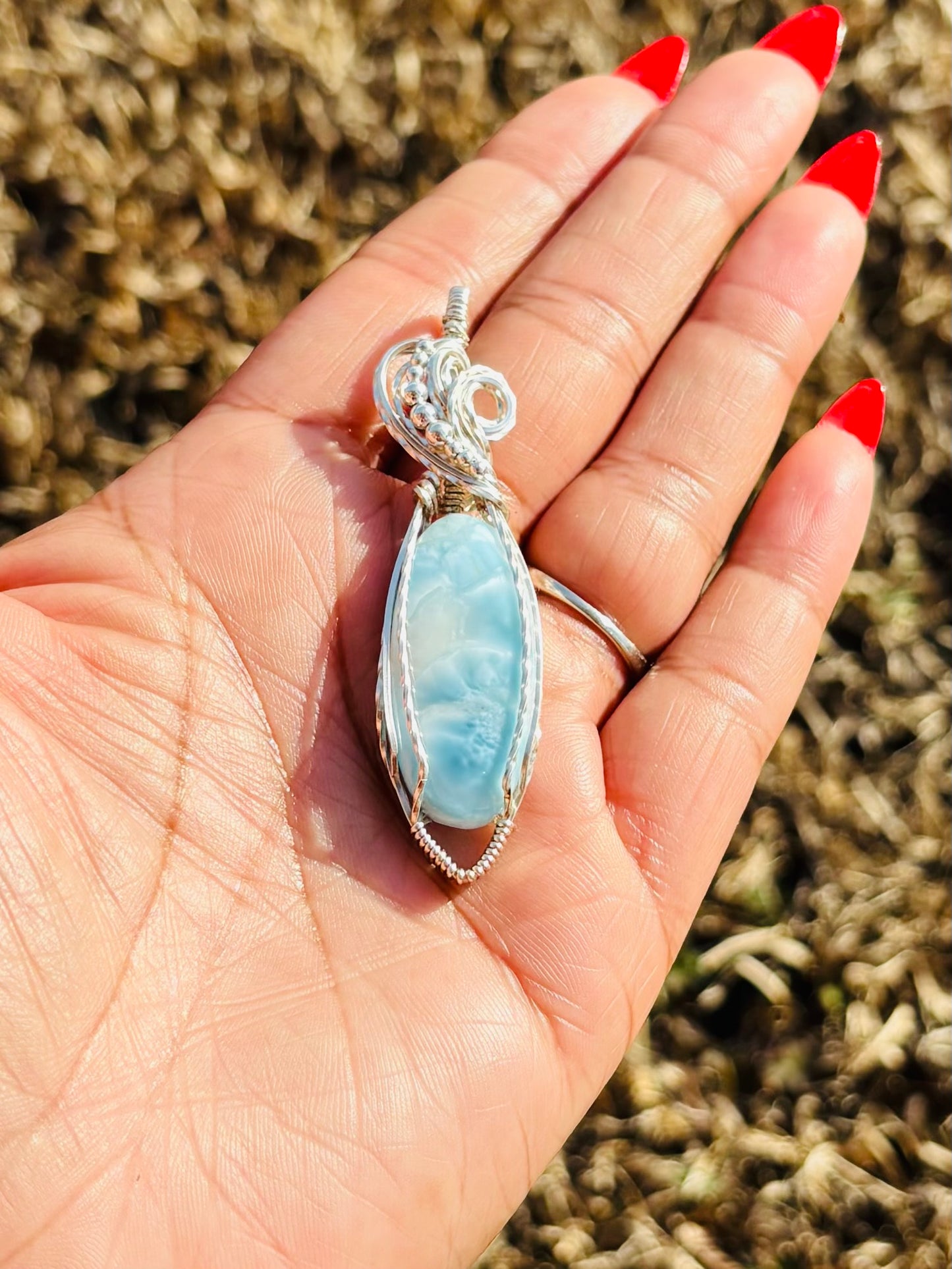 Silver Larimar Necklace