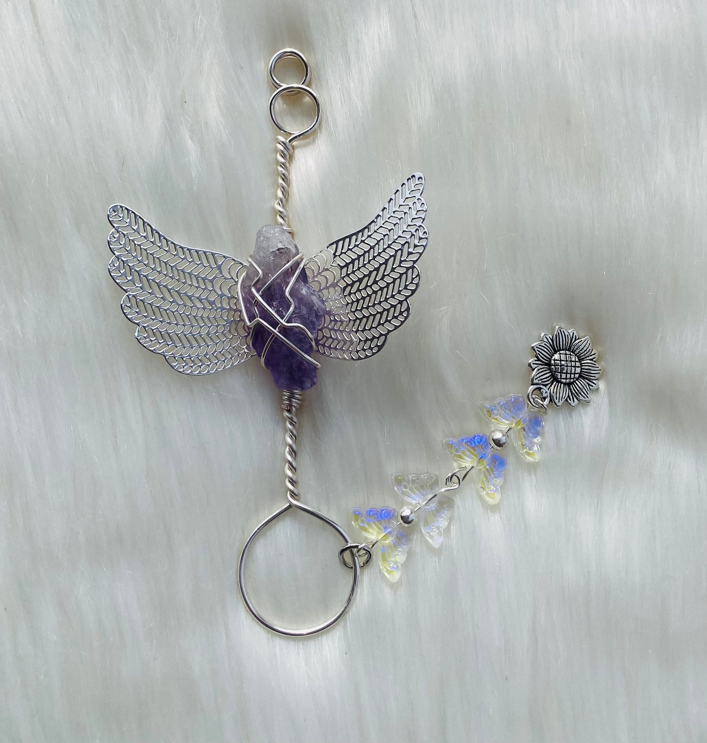 Amethyst Butterfly Smoke Ring