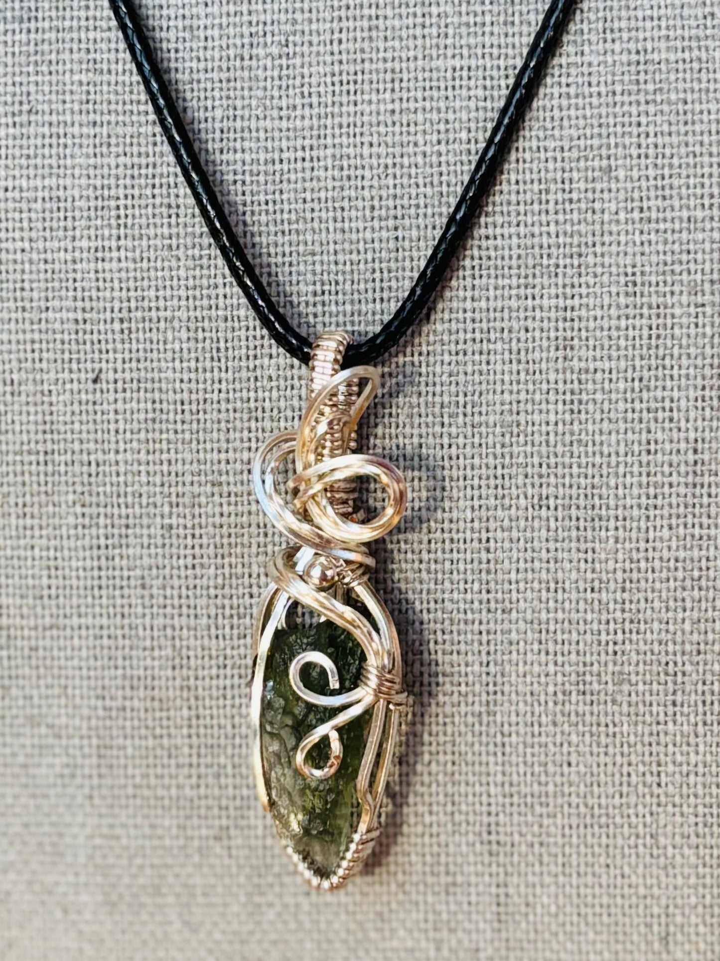 Silver Moldavite Necklace