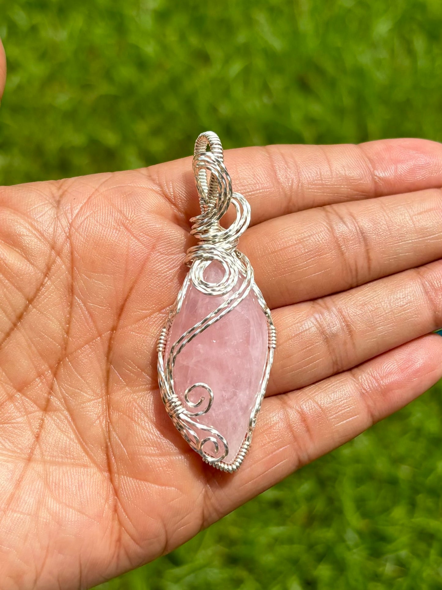 Silver Rose Quartz Necklace
