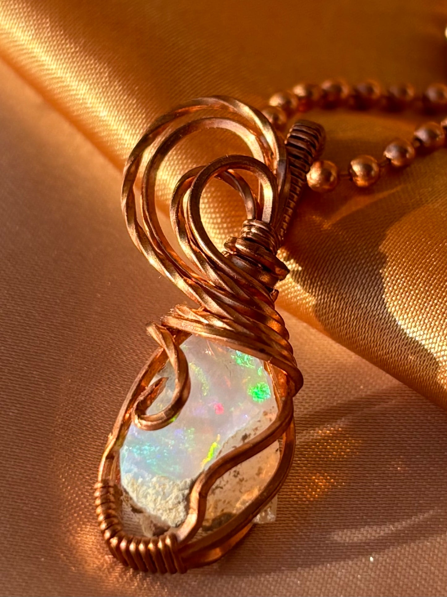 Dainty Copper Opal Necklace