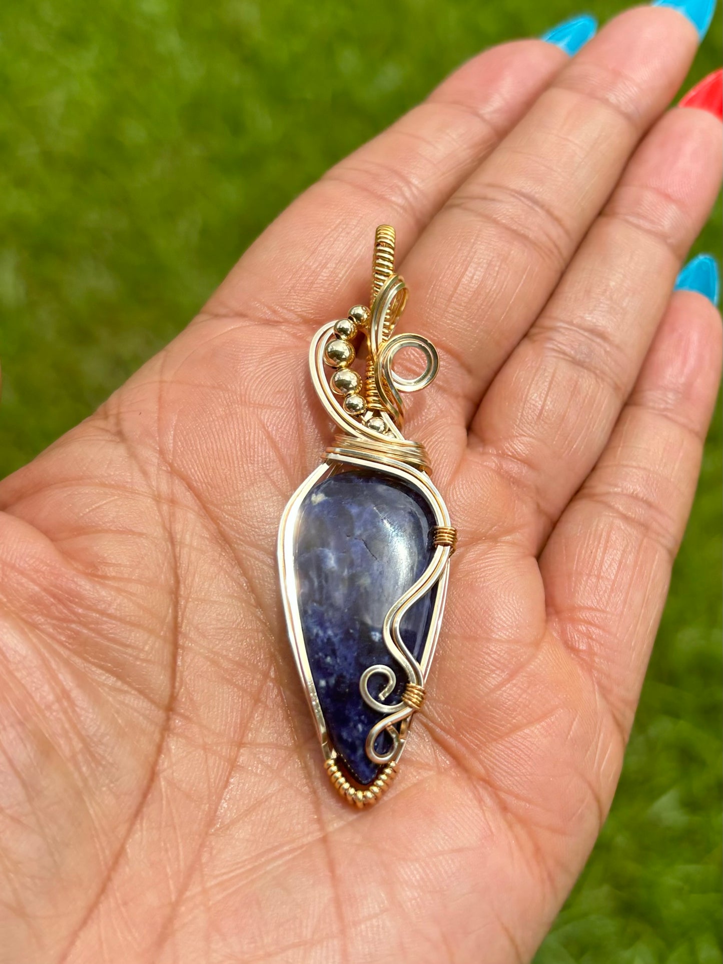 Gold Sodalite Necklace