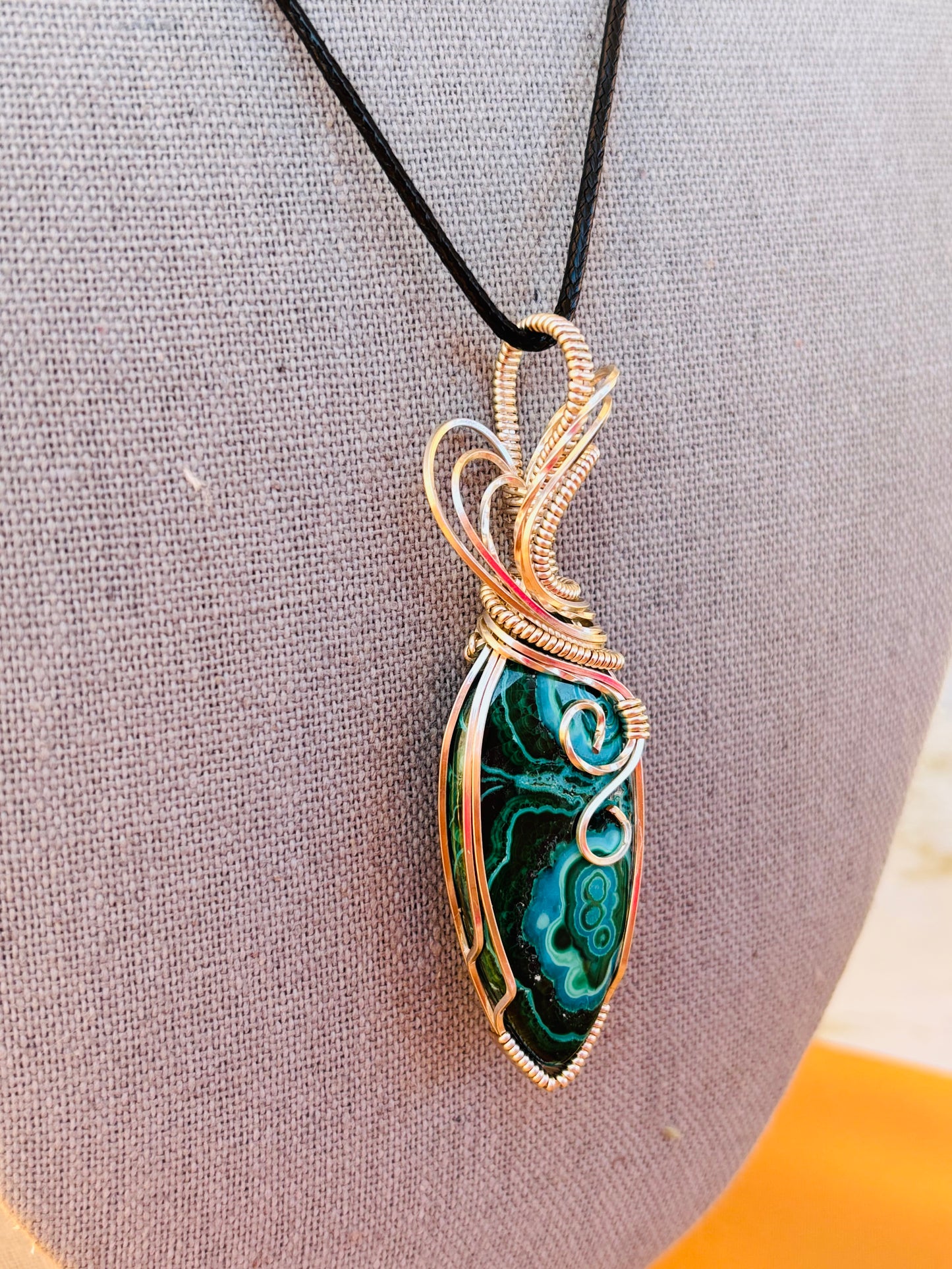 Silver Malacholla Necklace