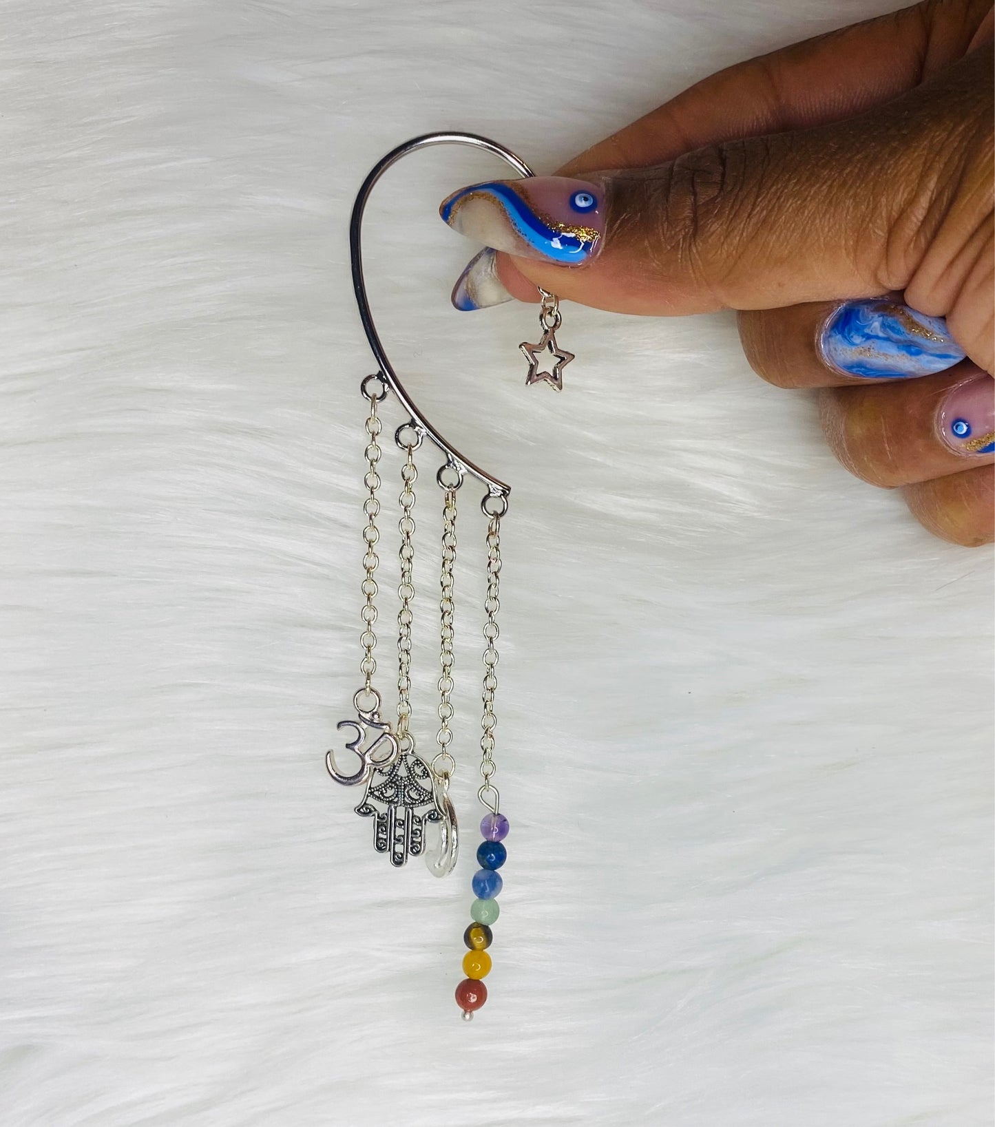 Silver Chakra Ear Cuff