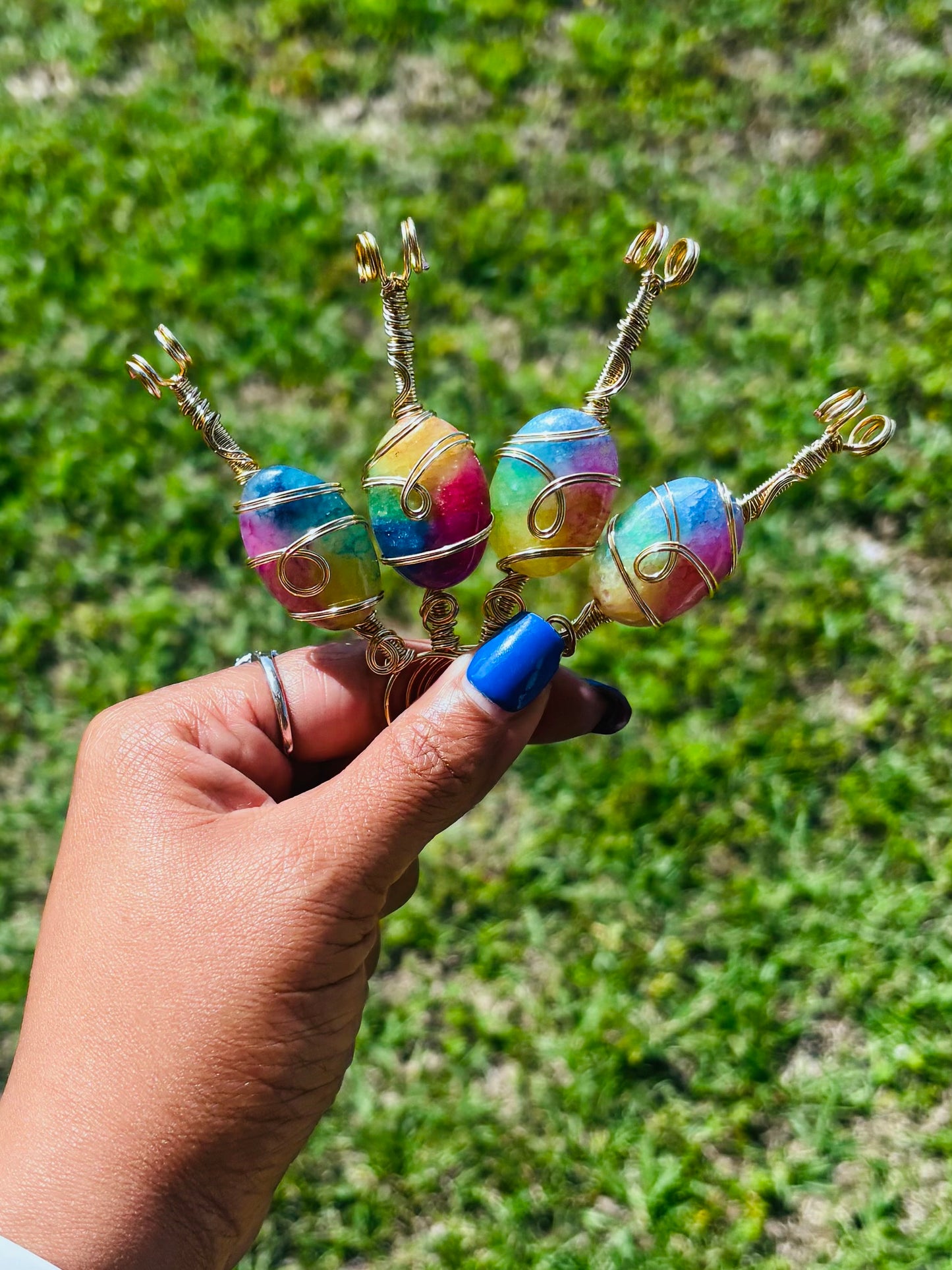 Rainbow Solar Quartz Smoke Ring