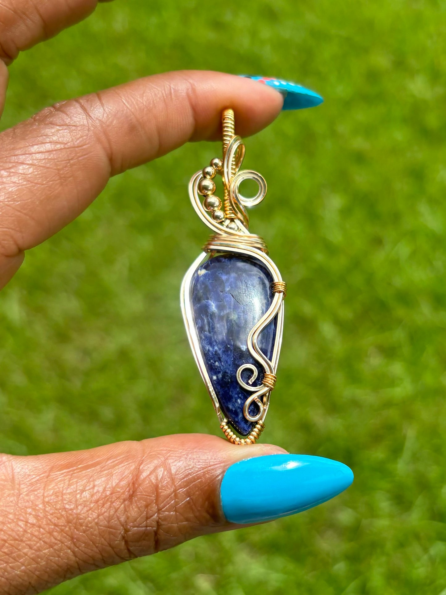 Gold Sodalite Necklace