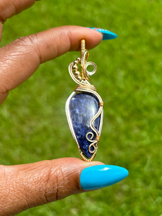 Gold Sodalite Necklace