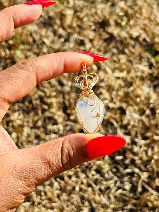 Gold Rainbow Moonstone Necklace