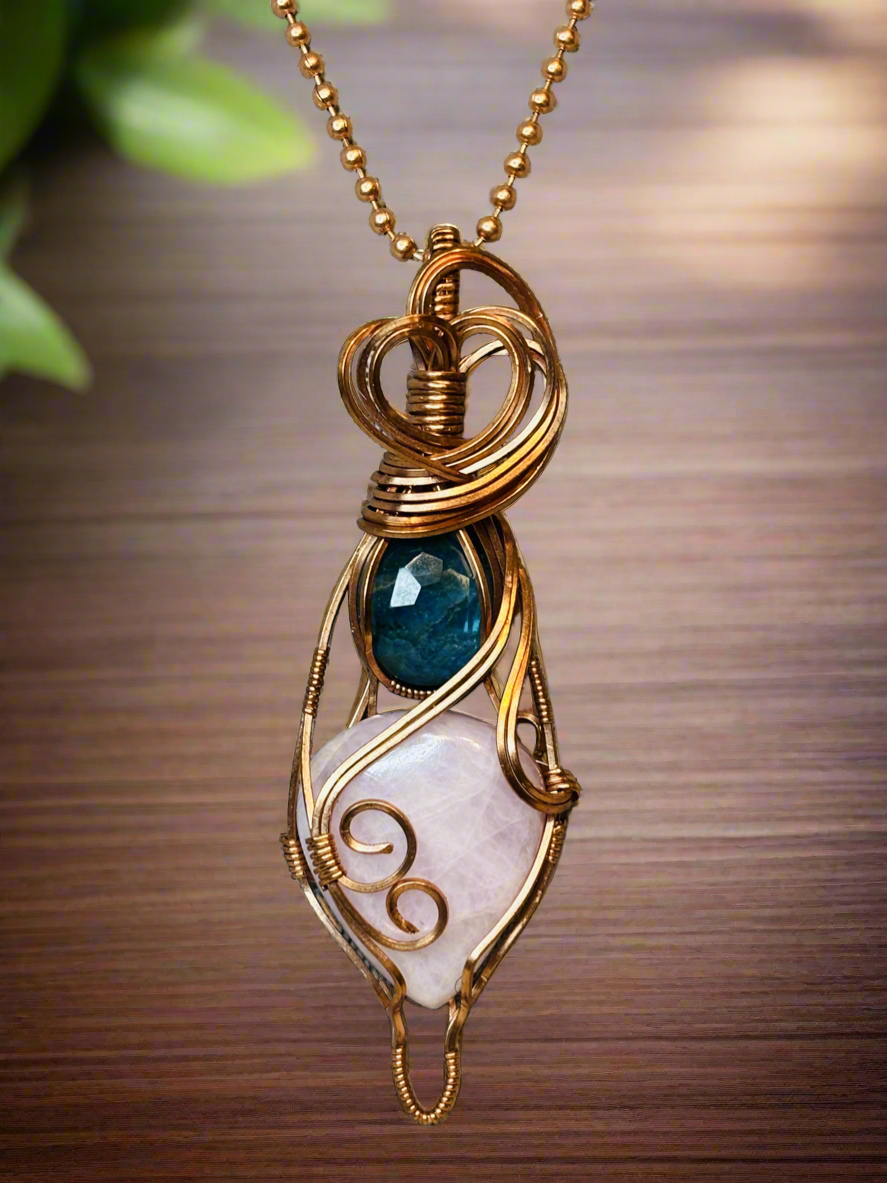 Kunzite & Blue Apatite Necklace