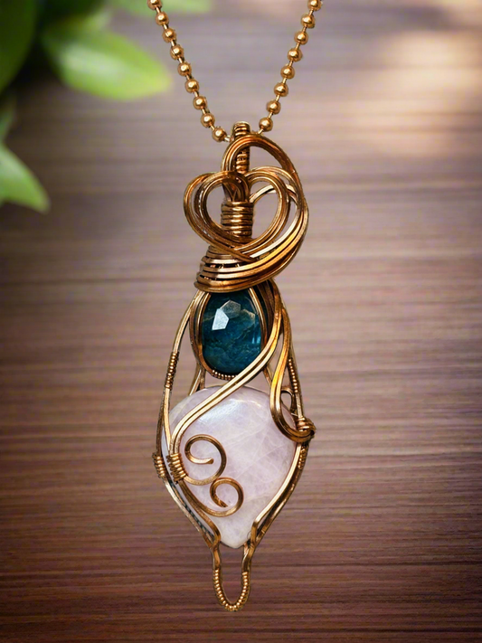 Kunzite & Blue Apatite Necklace