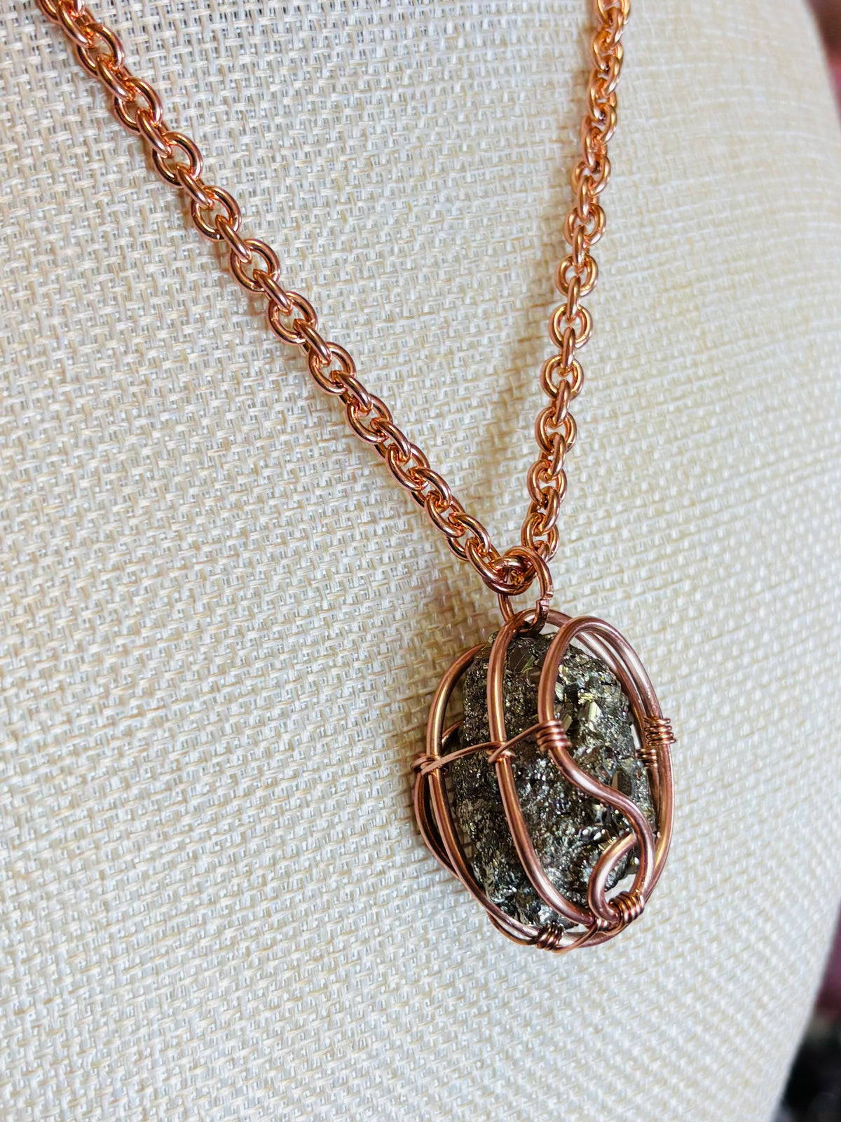 Golden Alchemy Natural Pyrite Pendant Necklace
