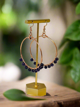 Load image into Gallery viewer, Copper Amethyst Hoops
