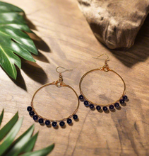 Load image into Gallery viewer, Copper Amethyst Hoops
