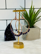 Load image into Gallery viewer, Copper Amethyst Hoops
