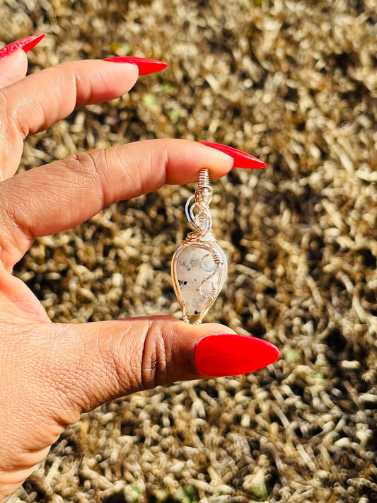 Silver Rainbow Moonstone Necklace