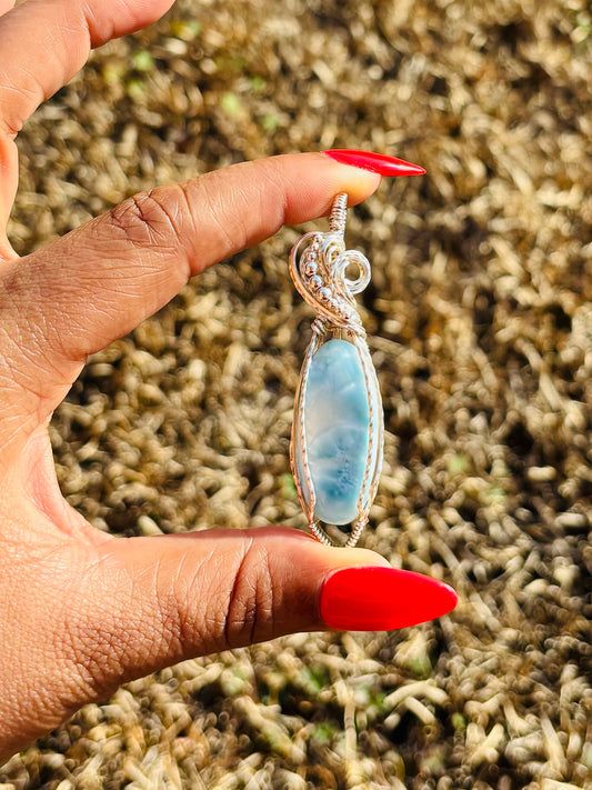 Silver Larimar Necklace
