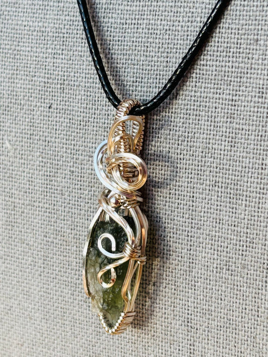 Silver Moldavite Necklace
