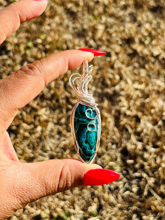 Silver Malacholla Necklace