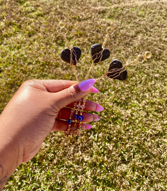 Black Tourmaline Heart Smoke Ring