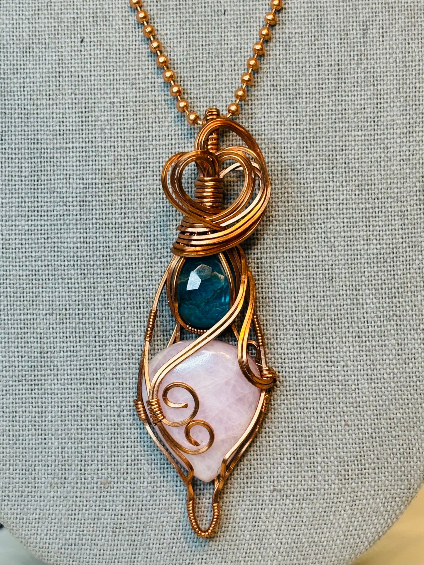 Kunzite & Blue Apatite Necklace