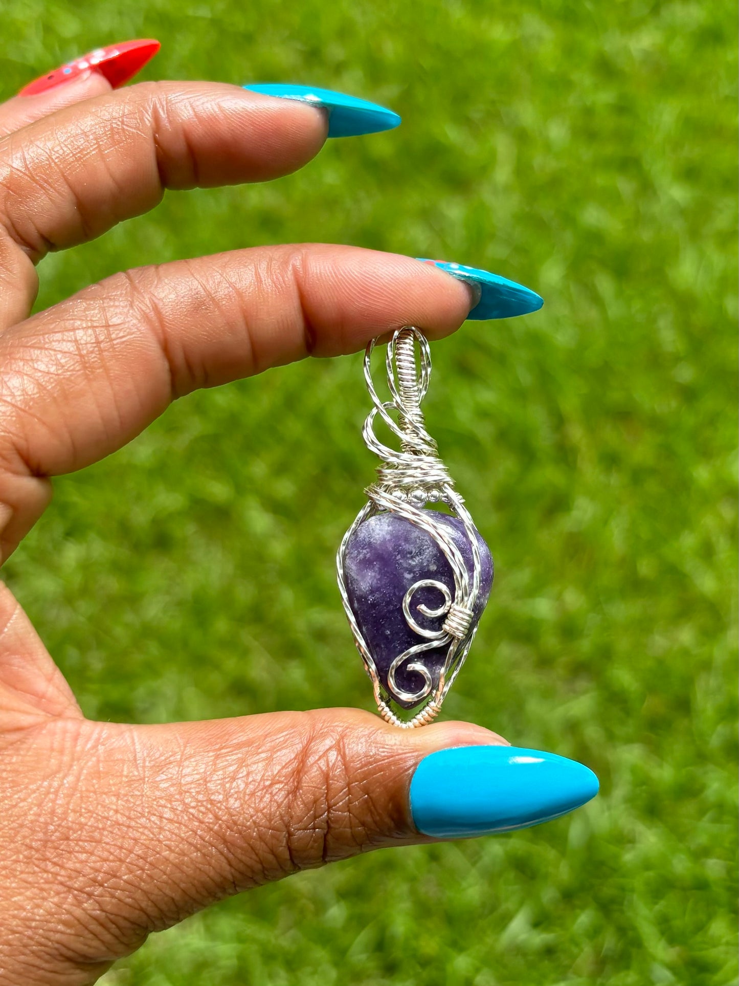 Silver Lepidolite Necklace