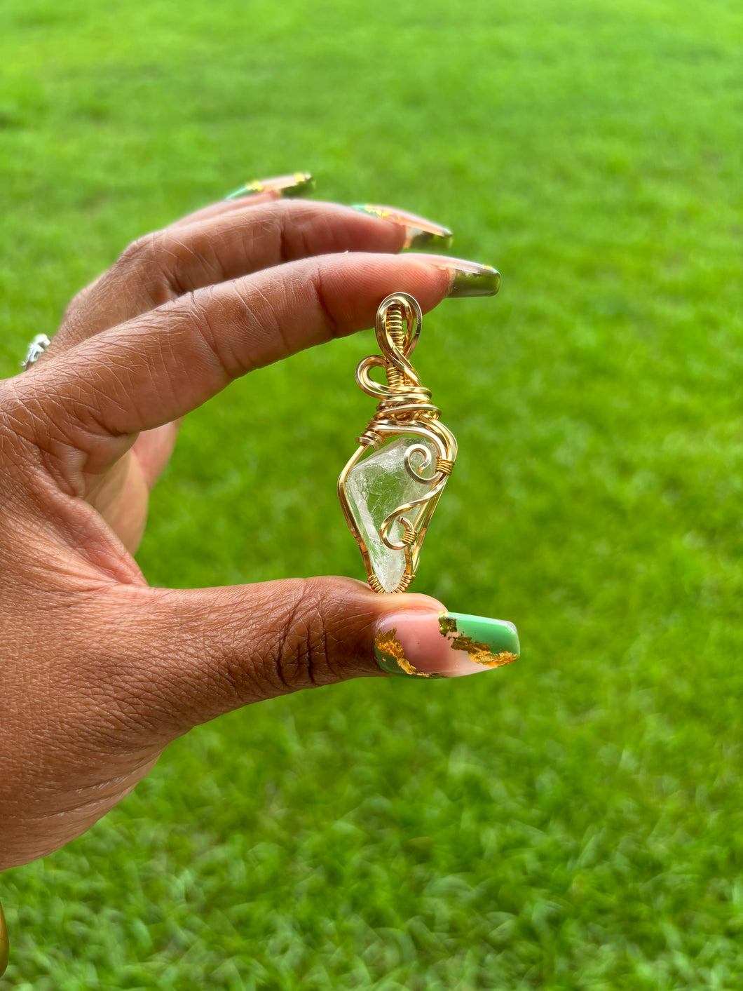 Gold Clear Quartz Necklace