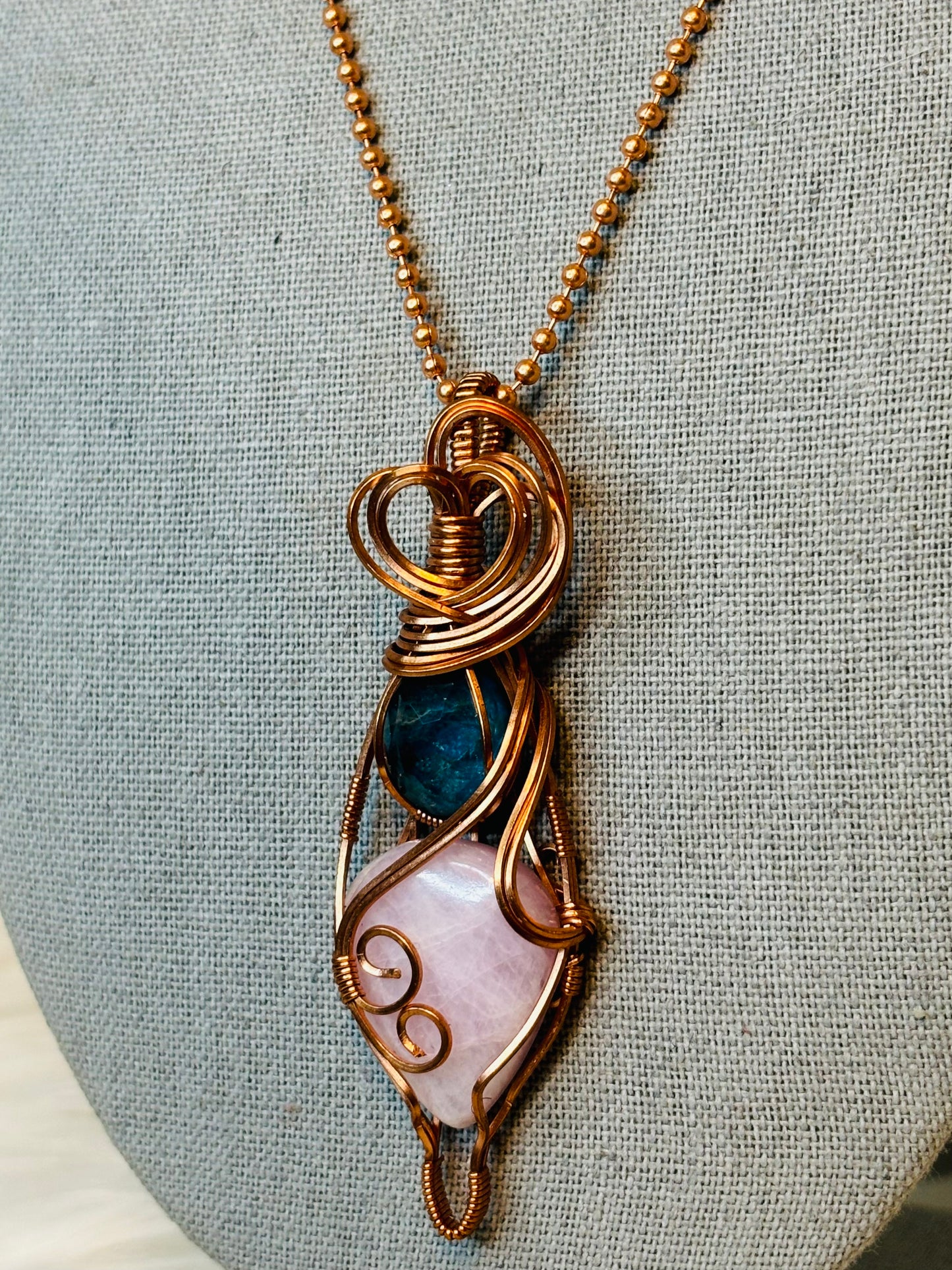 Kunzite & Blue Apatite Necklace