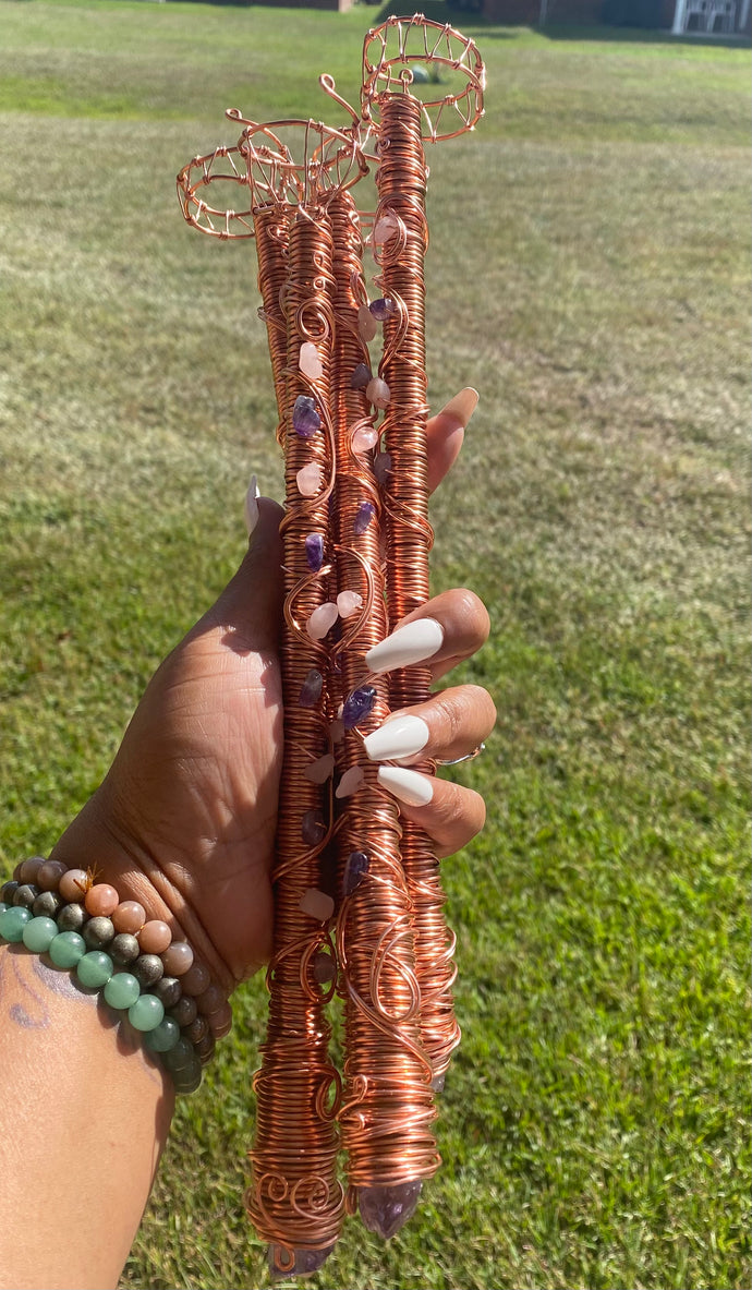 Copper Amethyst Smudge Wand