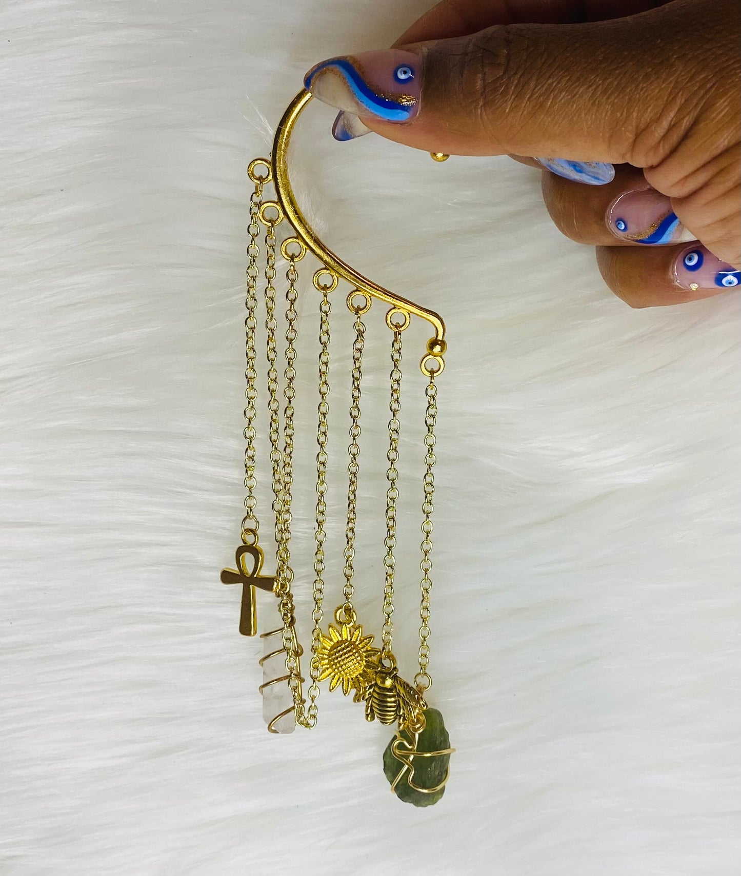 Gold Peridot Ear Cuff